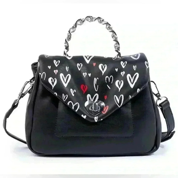 Skinnydip London Handbags - SKINNYDIP LONDON Leo Graffiti Hearts Mini Top Handle